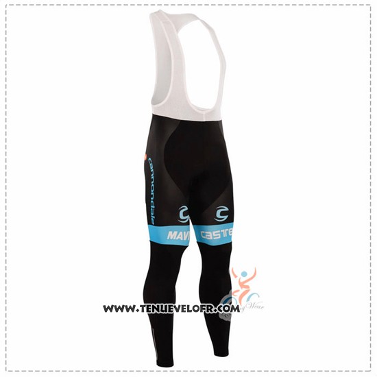 2016 Maillot Ciclismo Cannondale Bleu et Noir Manches Longues et Cuissard
